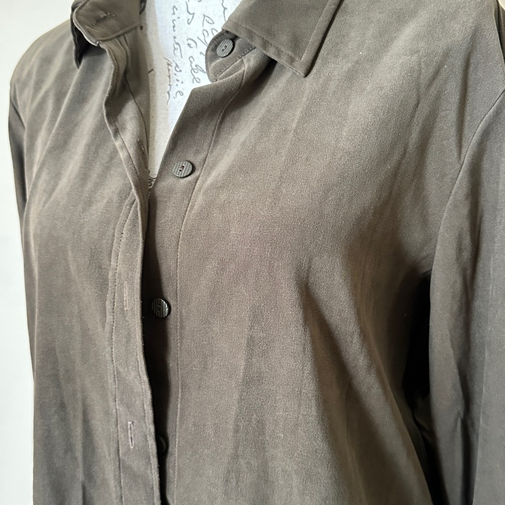 Classic Brown Women's Button-Up Shirt by Allison Taylor